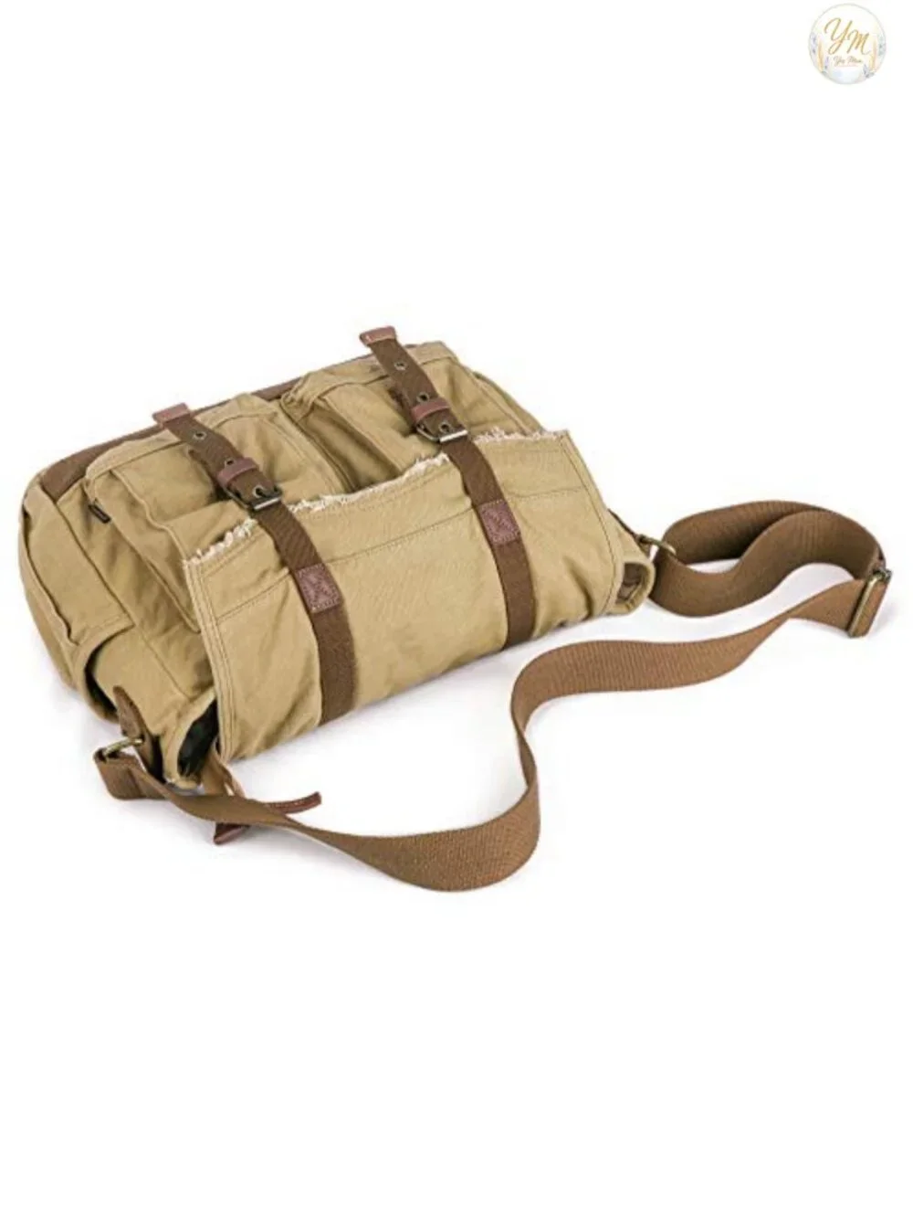 Heavy Duty Canvas Messenger Bag Vintage Frayed Style Boho Purse Shoulder Bag